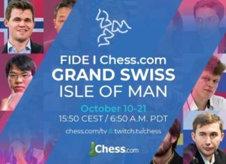 FIDE Chess.Com Grand Swiss Starts on the 10th to 21th of October 2019