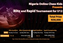 Nigeria Online Chess Kids presents Blitz and Rapid Tournament for U12