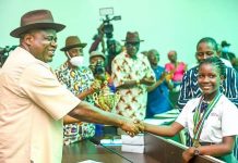 Bayelsa State Governor, His Excellency—Douye Diri Awards scholarship to Africa U-10 Chess Champion Deborah Quickpen