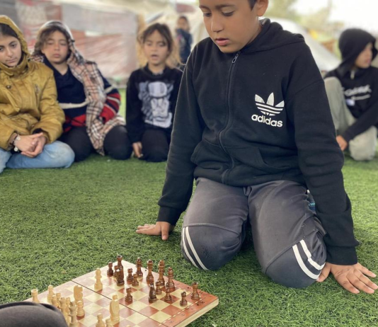 Hope Amidst War: Teenage Duo Brings Joy to Displaced Children in Gaza Through Chess