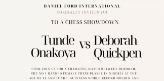 Chess prodigy and Nigeria Chess Champion—Deborah Quickpen to face off with Tunde Onakoya